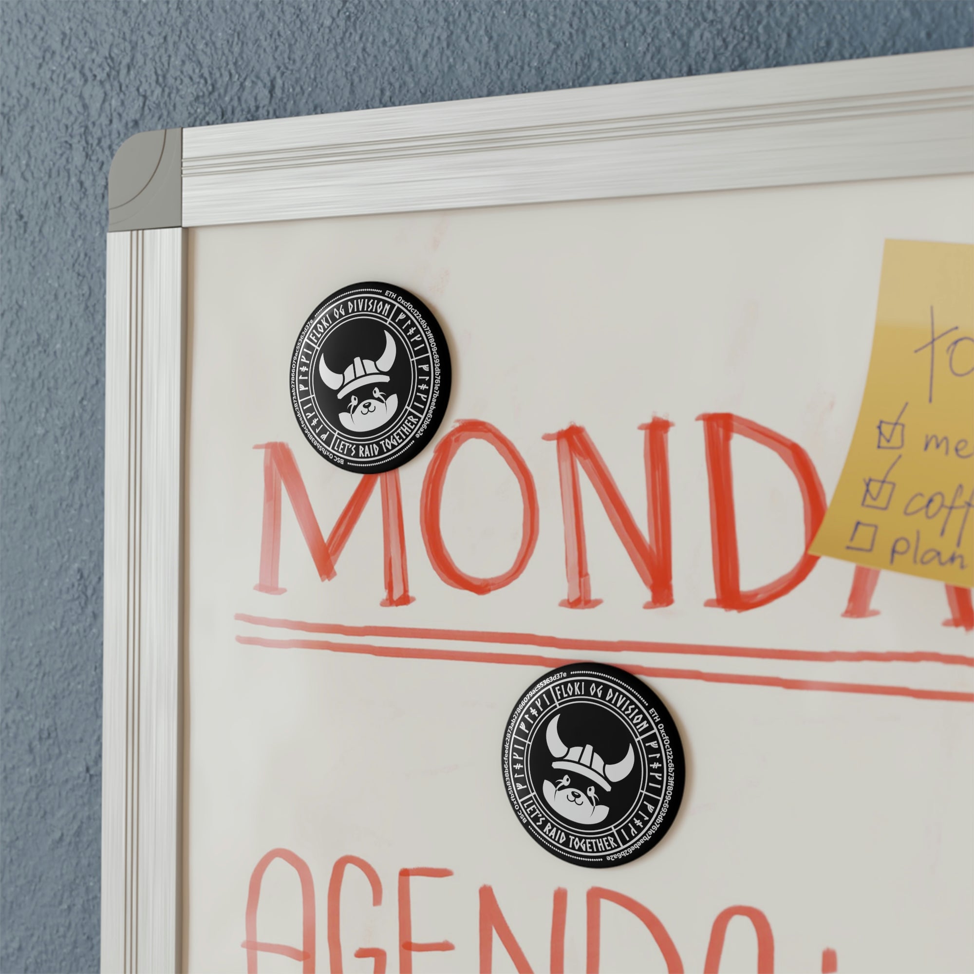 Floki OG分区按钮磁铁，圆形（1和10 PC）