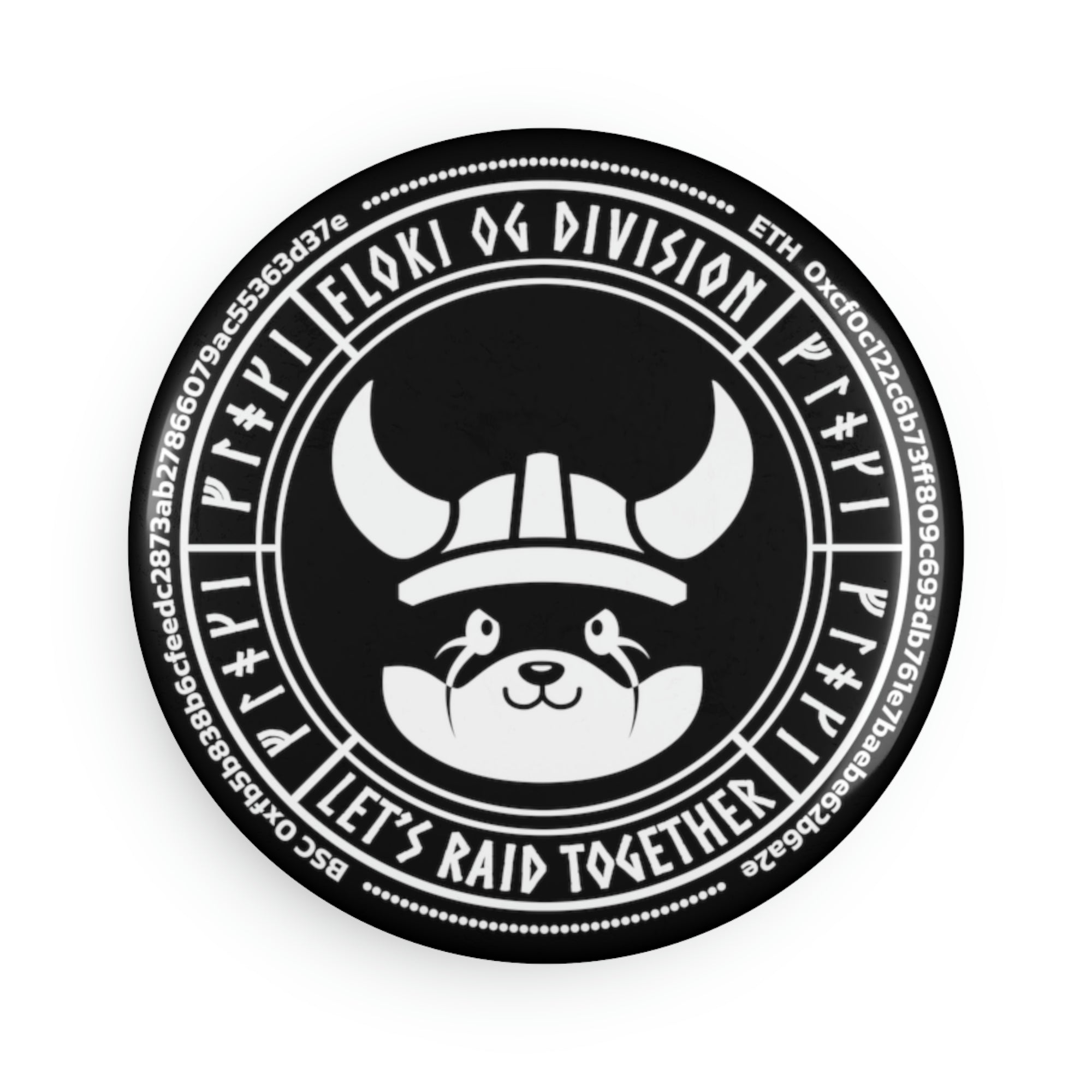 Floki OG分区按钮磁铁，圆形（1和10 PC）